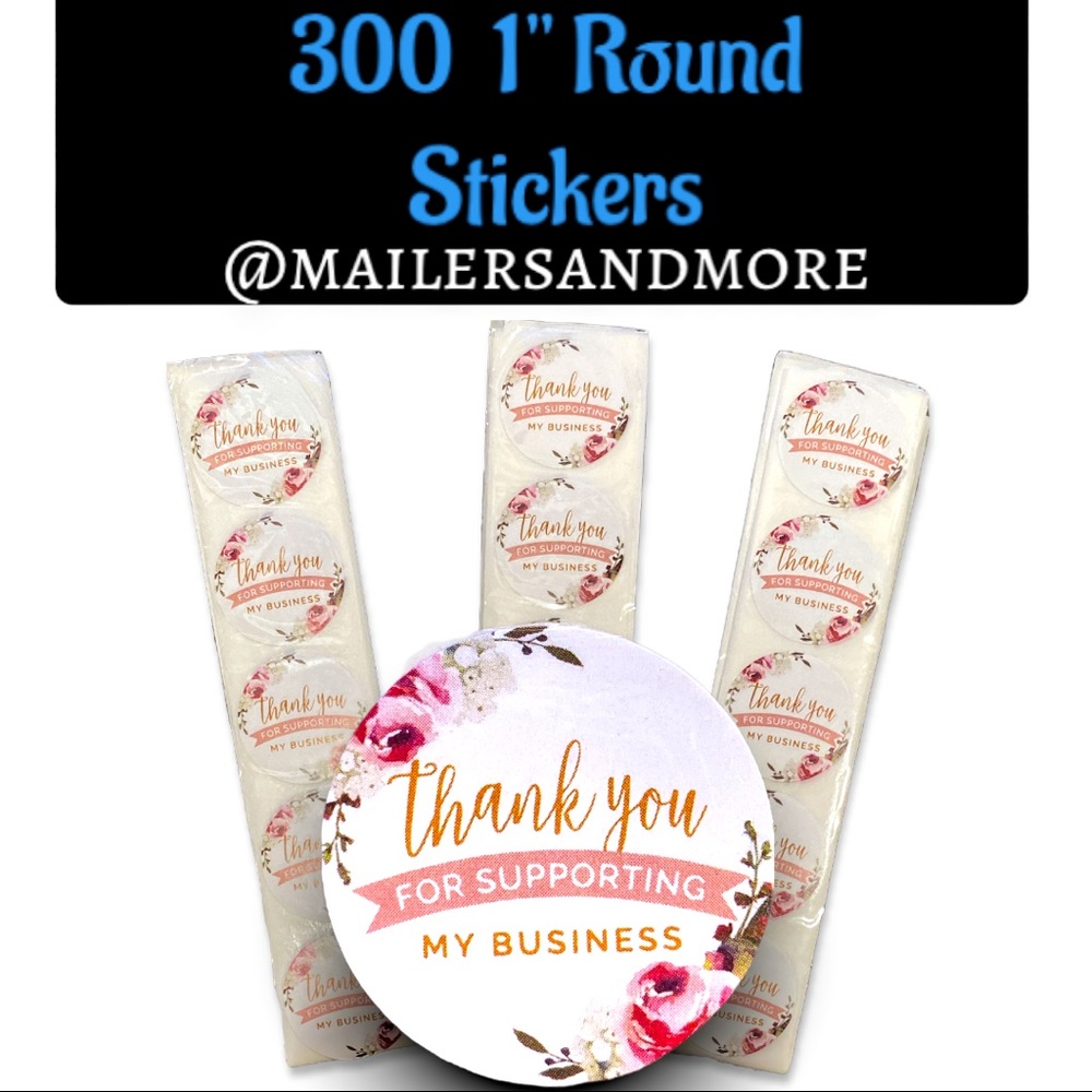 300 Pack of 1" Round Supporting My Business Thank You Stickers PRICE IS FIRM - Picture 1 of 2